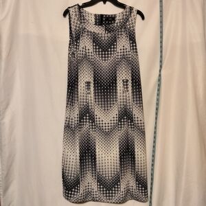**2/$10**ILE new York navy blue and white printed dress size 12